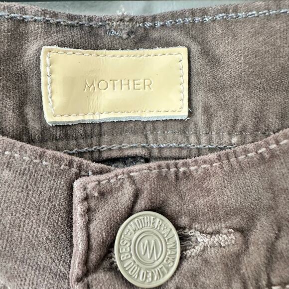 Mother The Curfew Wide Leg Corduroy Pants/Jeans Light Grey/Brown Size 29 - Picture 10 of 11